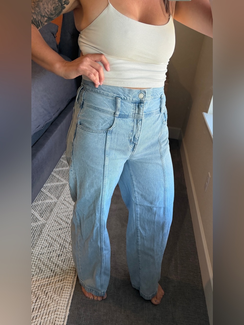 🔥 Madewell Superwide-Leg Twisted Seam Jeans Carrington Wash